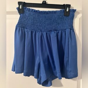TCEC royal blue flowy smocked shorts